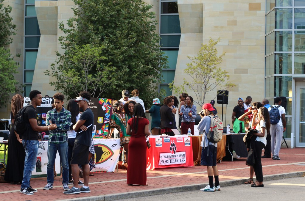 Students visit the various clubs and organizations present at the Global Fair